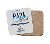 Thumbnail for Piper PA-24-250 Comanche 250 design on light gray 1 piece coaster