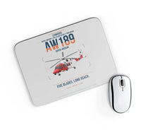 Thumbnail for Leonardo AW189 design on light gray rectangle mouse pad
