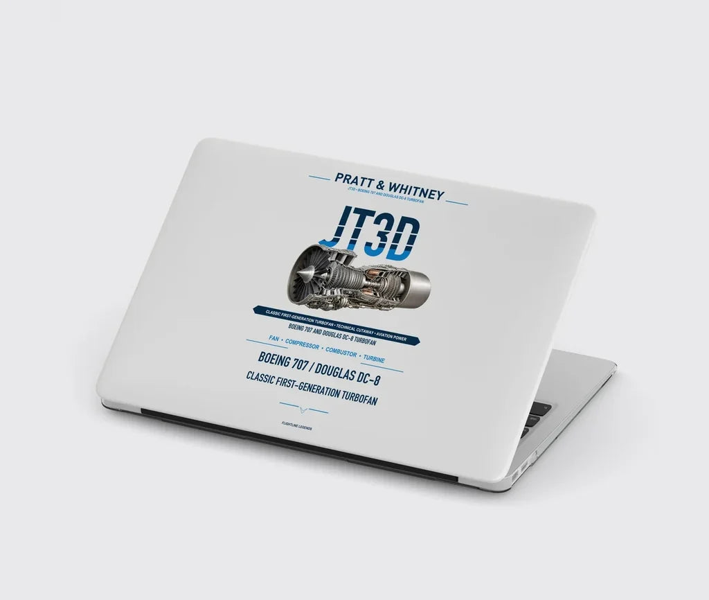 JT3D design on light gray MacBook case