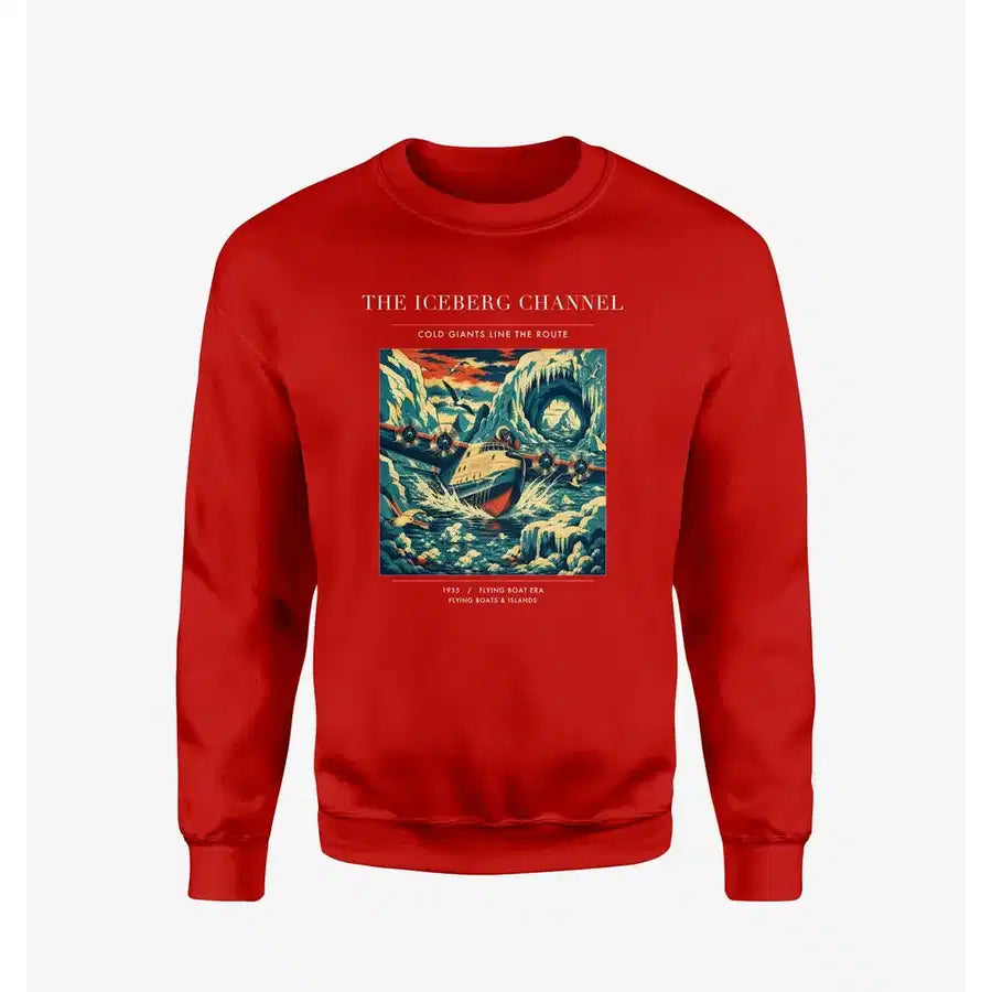 VINTAGE G4276 - The Iceberg Channel - Designed Sweatshirts design on red