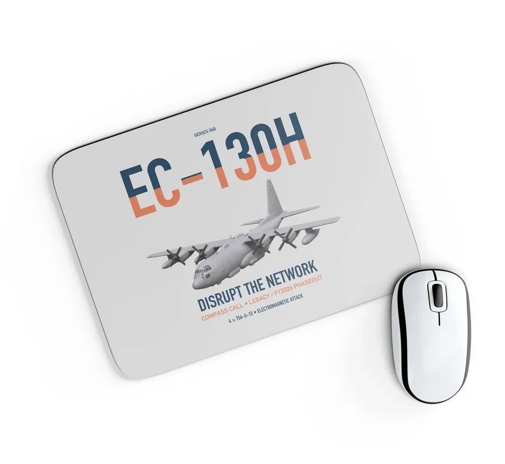 EC-130H Compass Call design on light gray rectangle mouse pad