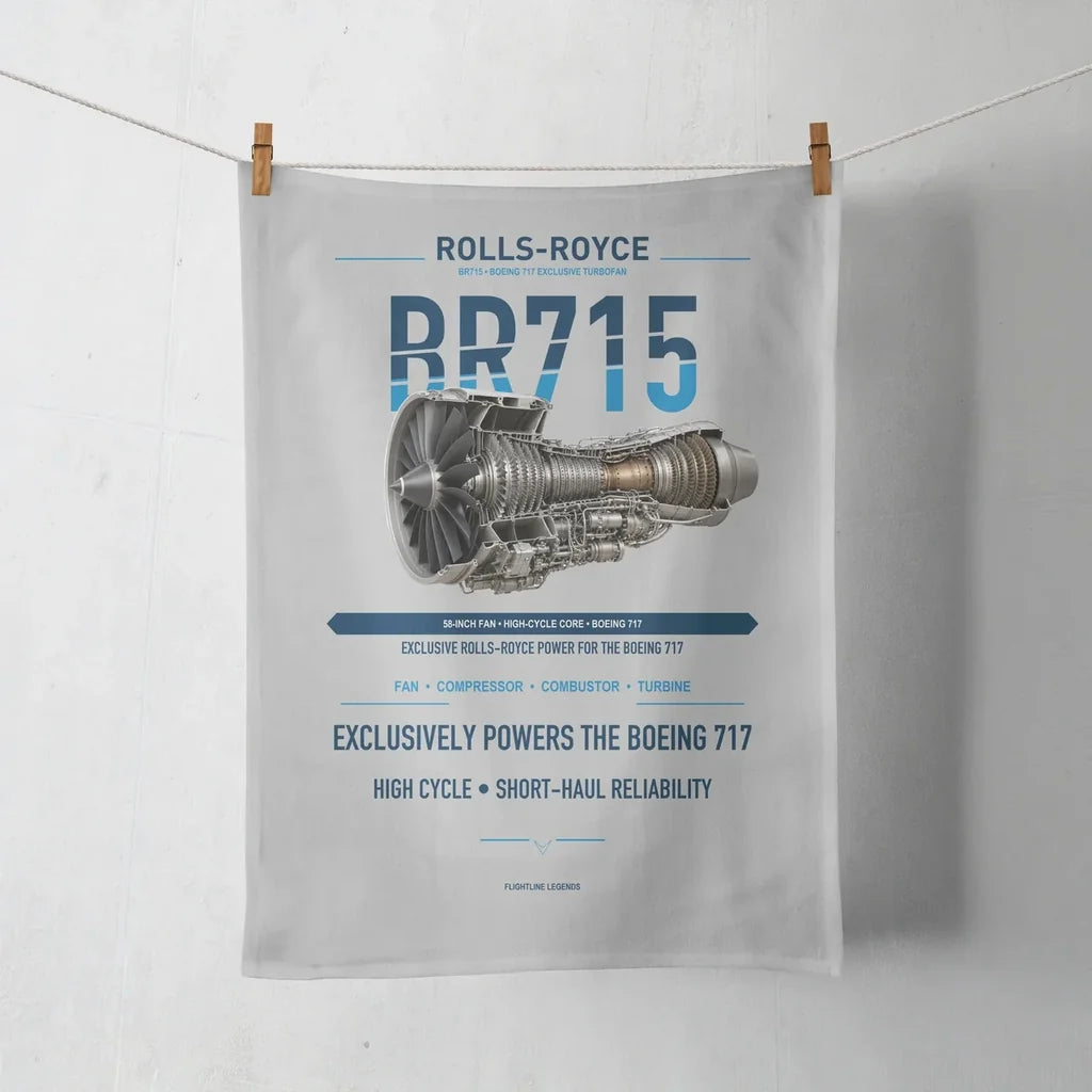 BR715 design on light gray towel