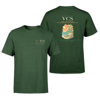 Thumbnail for Con Dao Airport (VCS) design printed on dark green double-side t-shirt