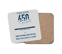 Thumbnail for Cessna Citation 650 - Citation III design on light gray 1 piece coaster