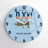 Thumbnail for Fokker D.XXI — Dutch LVA aircraft 221 design on light blue no frame wall clock