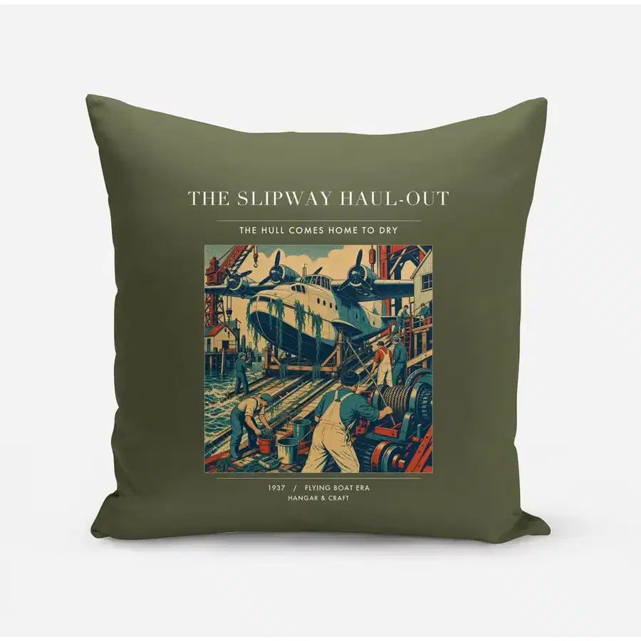 VINTAGE G4440 - The Slipway Haul-Out - Designed Pillows design on greenarmy