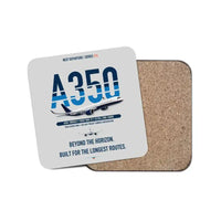 Thumbnail for Airbus A350-1000ULR design on light gray 1 piece coaster