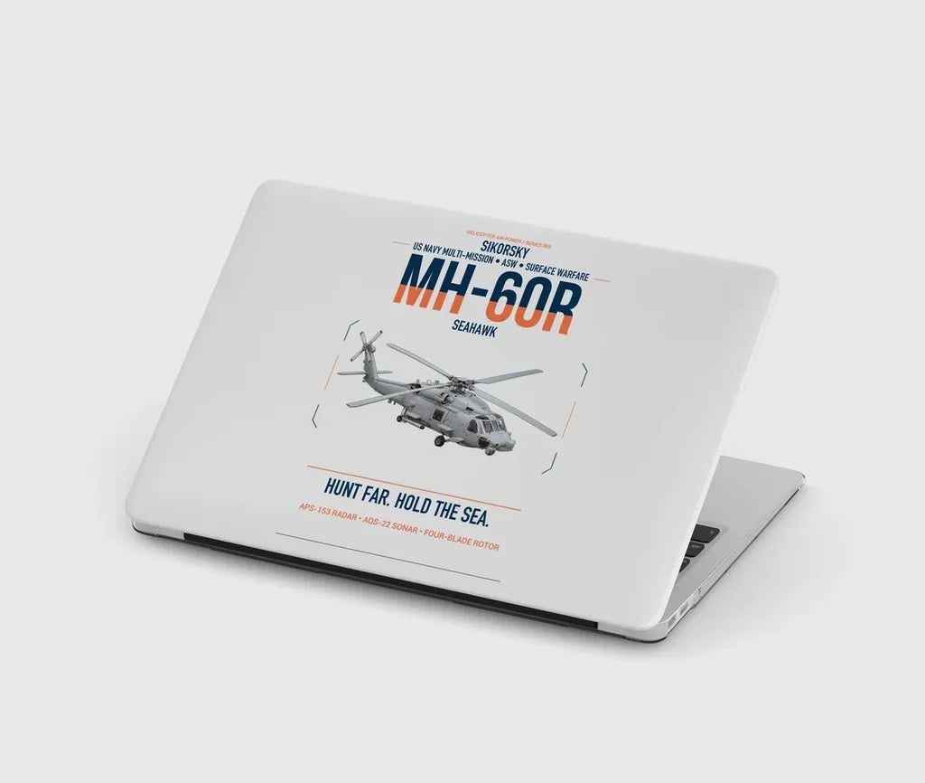 Sikorsky MH-60R Seahawk design on light gray MacBook case