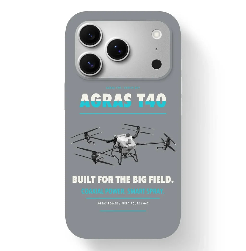 DJI Agras T40 Case design on gray iphone case