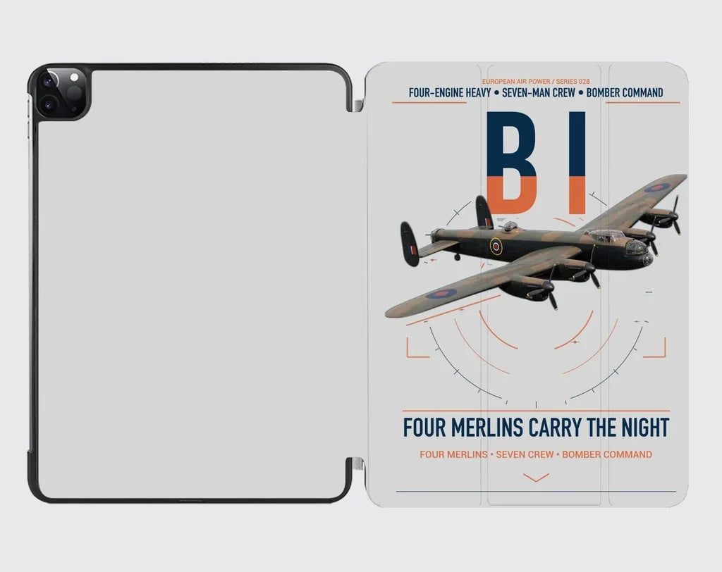 Avro Lancaster B I design on light gray ipad tablet case