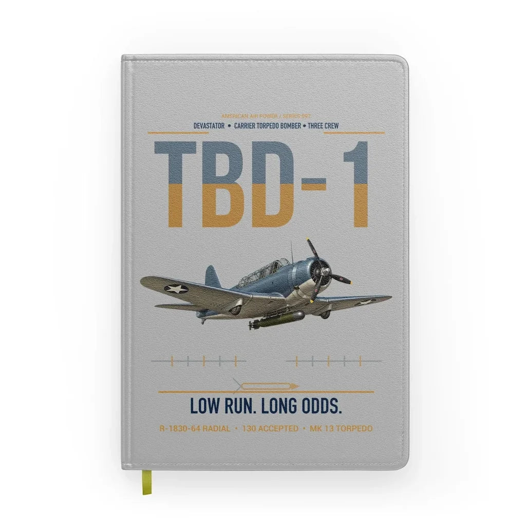 TBD-1 Devastator design on light gray notebook
