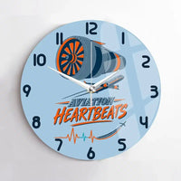Thumbnail for Aviation Heartbeats V2 design on light blue no frame wall clock