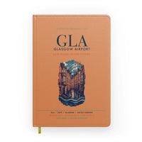 Thumbnail for Glasgow Airport (GLA) design on orange notebook