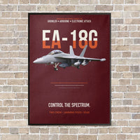 Thumbnail for EA-18G Growler Control The Spectrum vertical canvas print - framed - dark red background