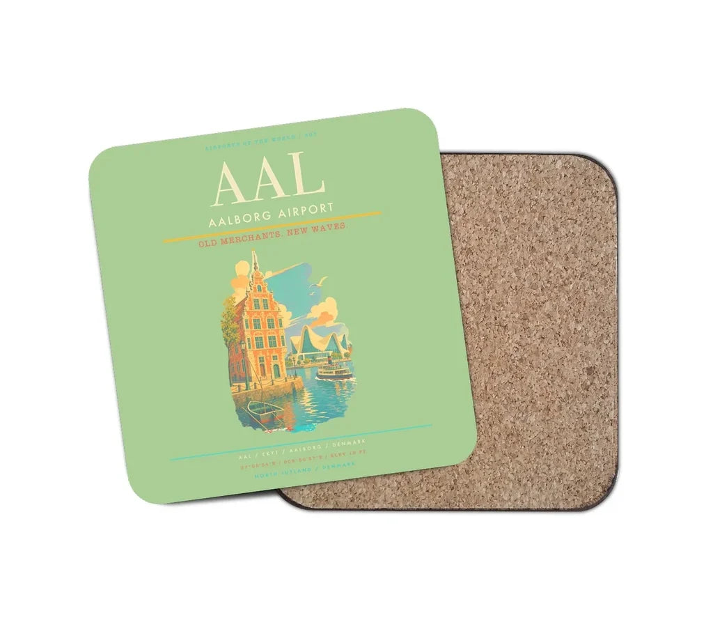 Aalborg Airport AAL Coaster 1-Piece - Light Green