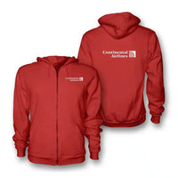 Thumbnail for Continental Airlines logo on red zipped hoodie