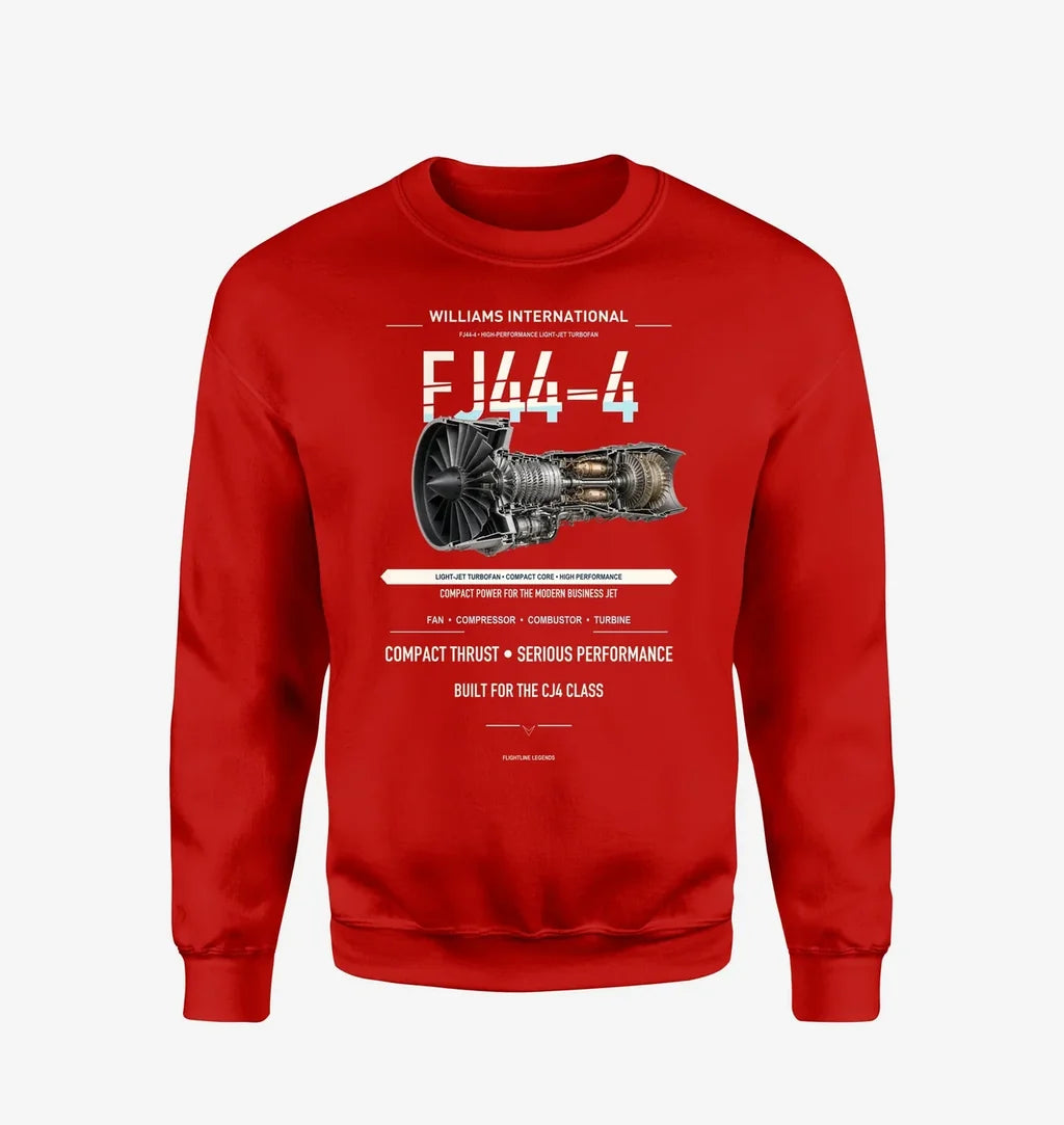 FJ44-4 design on red sweatshirt