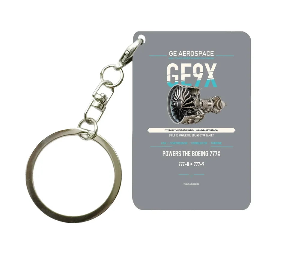 GE9X Key Chain design on gray key chain