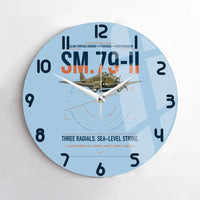 Thumbnail for Savoia-Marchetti SM.79-II Sparviero design on light blue no frame wall clock