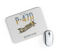 Thumbnail for P-47D Thunderbolt Razorback design on light gray rectangle mouse pad