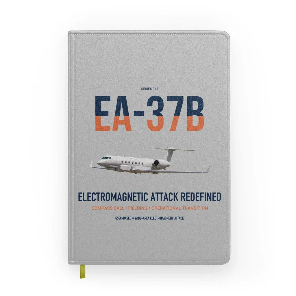 EA-37B Compass Call design on light gray notebook
