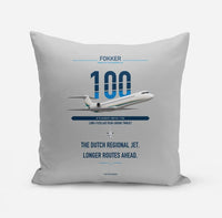 Thumbnail for Fokker 100 design on light gray pillow
