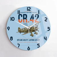 Thumbnail for Fiat CR.42 Falco design on light blue no frame wall clock