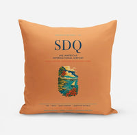 Thumbnail for Las Americas International Airport (SDQ) design on orange pillow