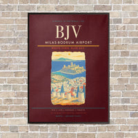 Thumbnail for Milas-Bodrum Airport BJV - Canvas Framed - Dark Red