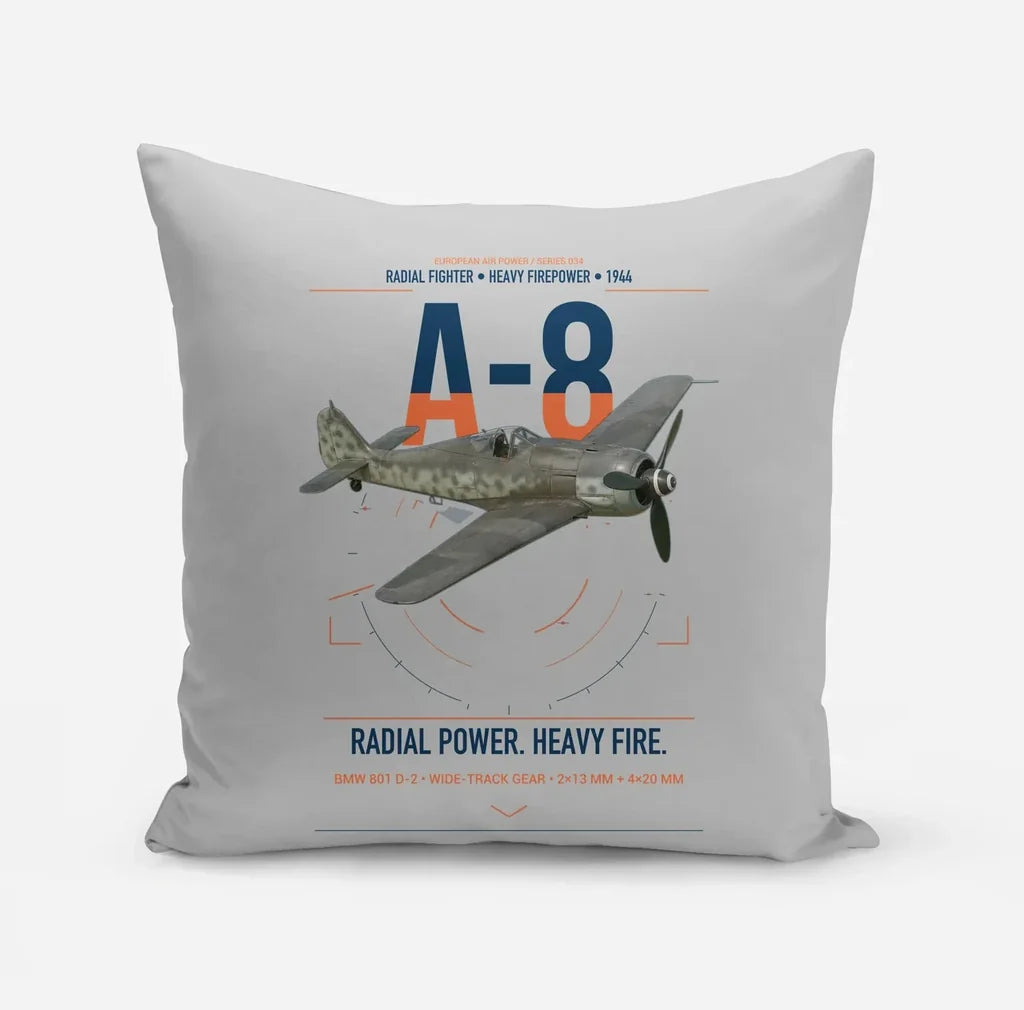 Focke-Wulf Fw 190A-8 design on light gray pillow