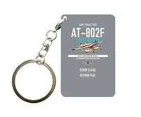 Thumbnail for Air Tractor AT-802F Fire Boss design on gray designed key chain, double-side print