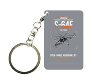 Thumbnail for Erickson S-64F Air Crane design on gray designed key chain, double-side print