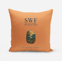Thumbnail for New York Stewart International Airport (SWF) design on orange pillow