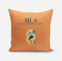 Thumbnail for Malta International Airport (MLA) design on orange pillow