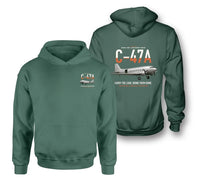 Thumbnail for C-47A Skytrain design on green double-side hoodie, double-side print