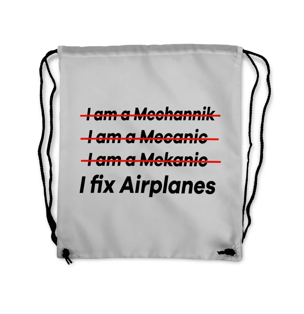 I Fix Airplanes Drawstring Bag - view 6