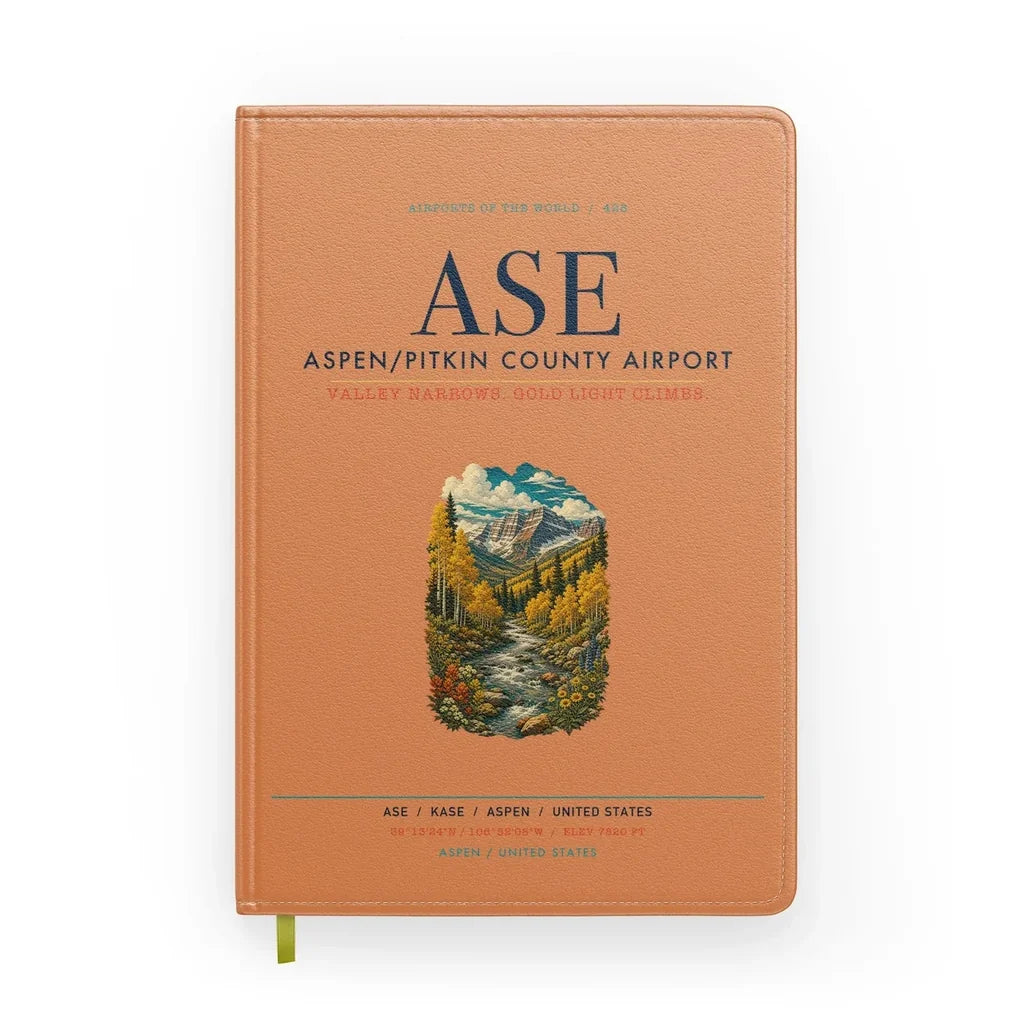 Aspen - Pitkin County Airport (ASE) design on orange notebook