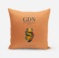 Thumbnail for Gdańsk Lech Wałęsa Airport (GDN) design on orange pillow