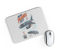 Thumbnail for How Planes Fly V2 design on light gray rectangle mouse pad