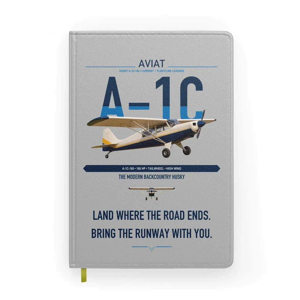 Aviat Husky A-1C-180 design on light gray notebook