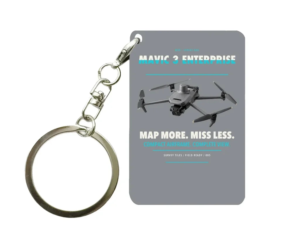 DJI Mavic 3 Enterprise Key Chain design on gray key chain