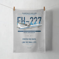 Thumbnail for Fairchild Hiller FH-227B design on light gray towel