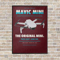 Thumbnail for DJI Mavic Mini vertical canvas print - framed - dark red background