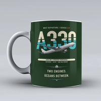 Thumbnail for A330-300 Mug design on dark green airbus