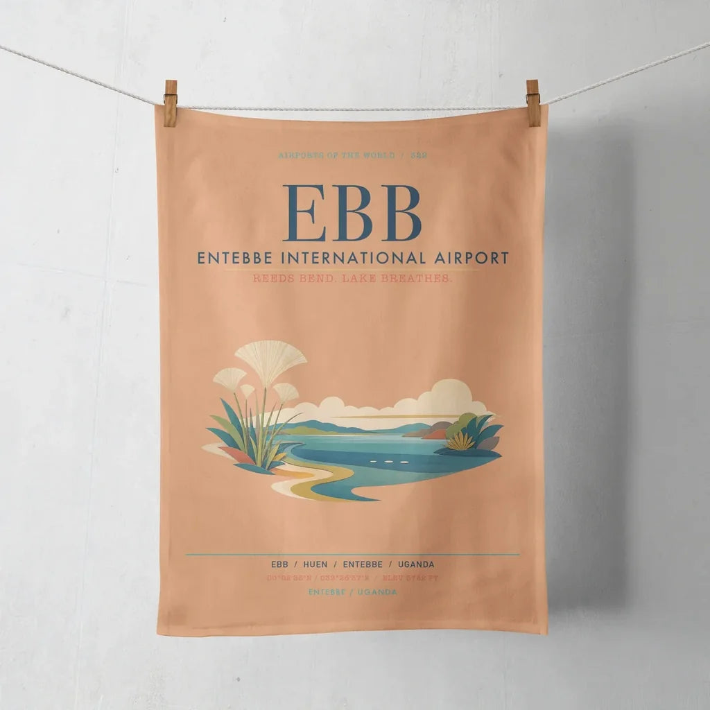 Entebbe International Airport (EBB) design on orange towel
