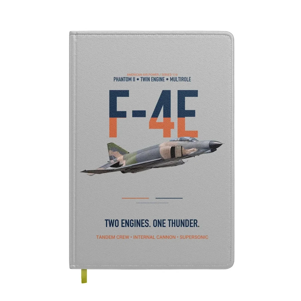 F-4E Phantom II Two Engines One Thunder design on light gray notebook