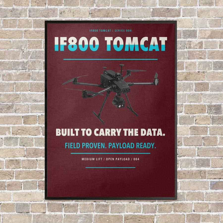 Inspired Flight IF800 Tomcat vertical canvas print - framed - dark red background