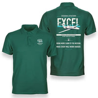 Thumbnail for Cessna Citation Excel design on green double-side polo t-shirt, double-side print