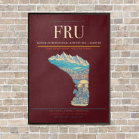 Thumbnail for Manas International Airport FRU — Bishkek vertical canvas print - framed - dark red background
