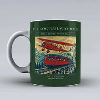 Thumbnail for VINTAGE G4347 - The Cog Railway Race - Ceramic Mug design on darkgreen